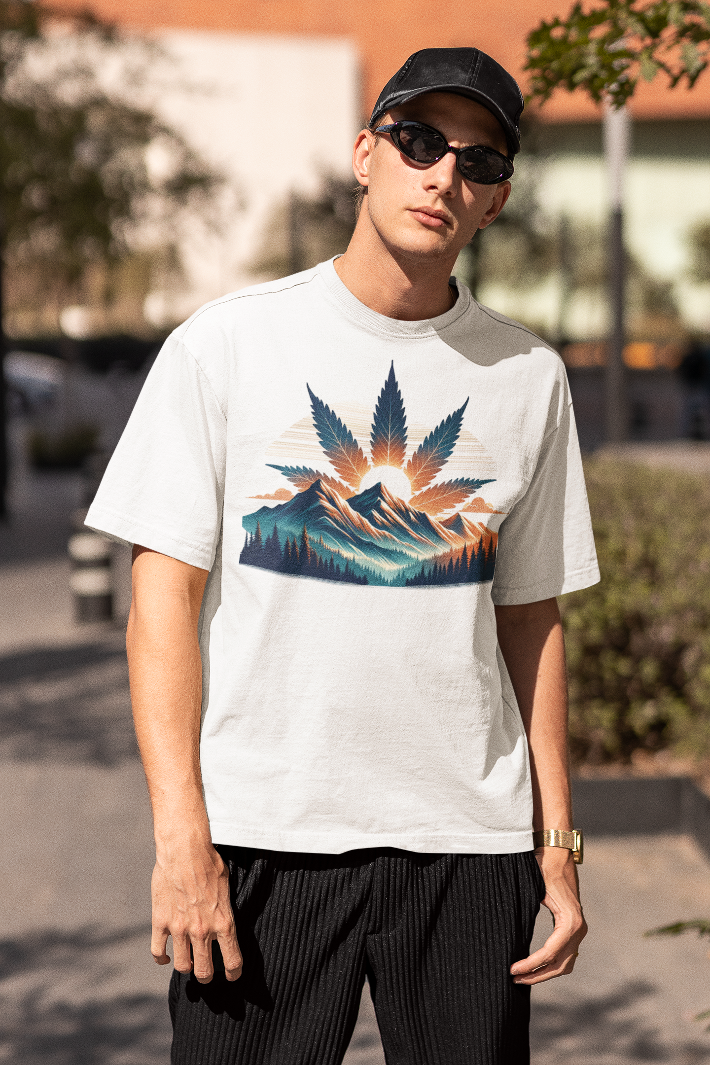 🌄 Wake & Bake in Our Weed Sunrise Tee! 🌿
